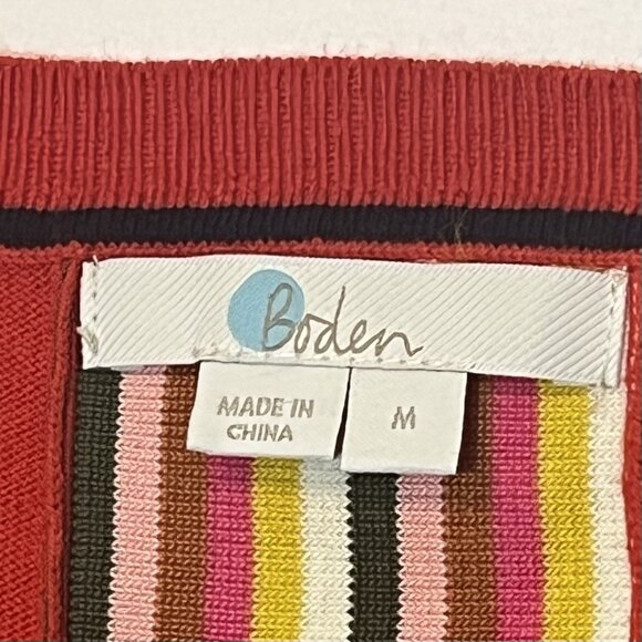 Boden Women’s Cassandra Sweater Wool/ Cotton Size Medium Red Winter Christmas - Picture 6 of 12